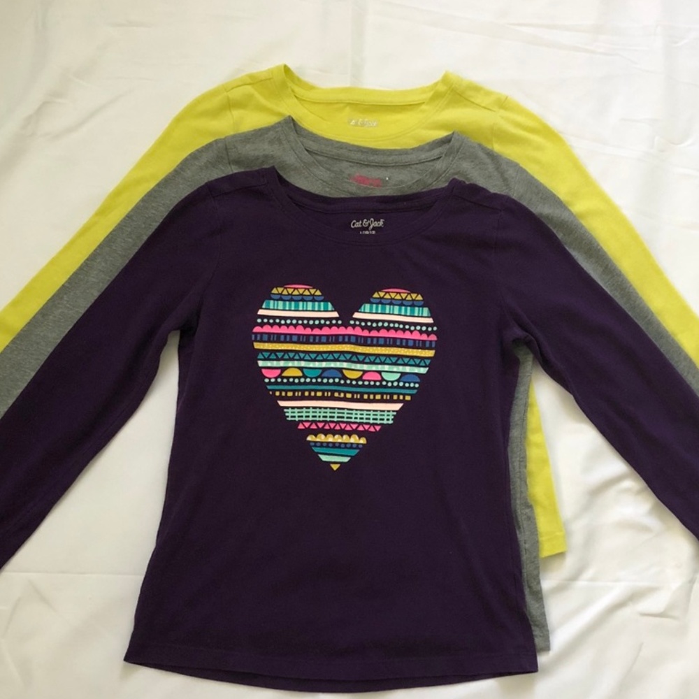 Bundle -  3 Girl’s Graphic Long Sleeve TShirts